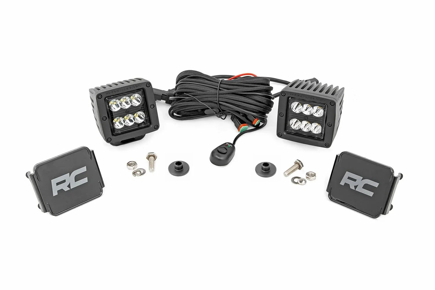 Fits Ford Bronco(21-24) LED Light Ditch Mount 2_ Black Pair Spot Pattern 71047